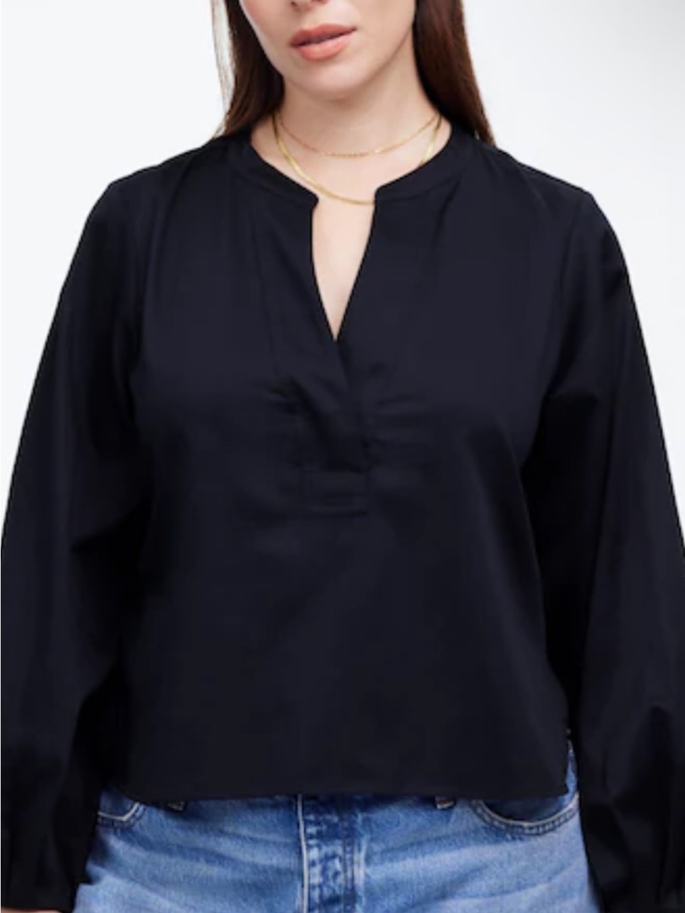Madewell small eyelet blouse black